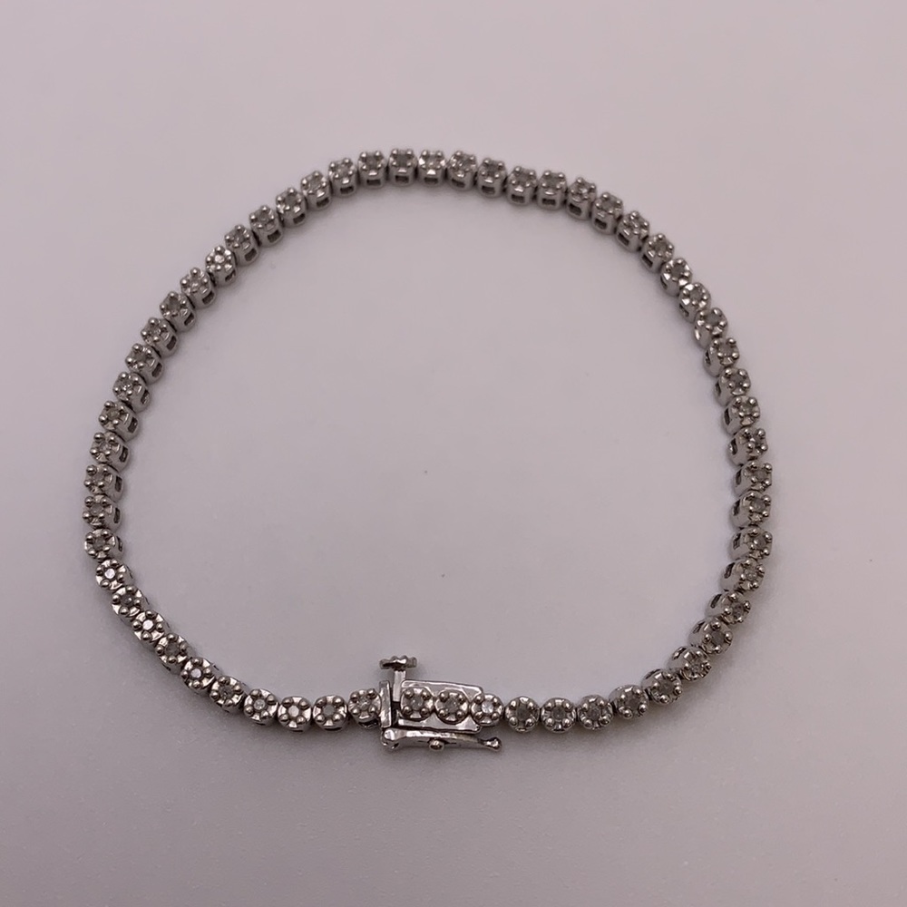 Elegant Diamond Silver Bracelet
